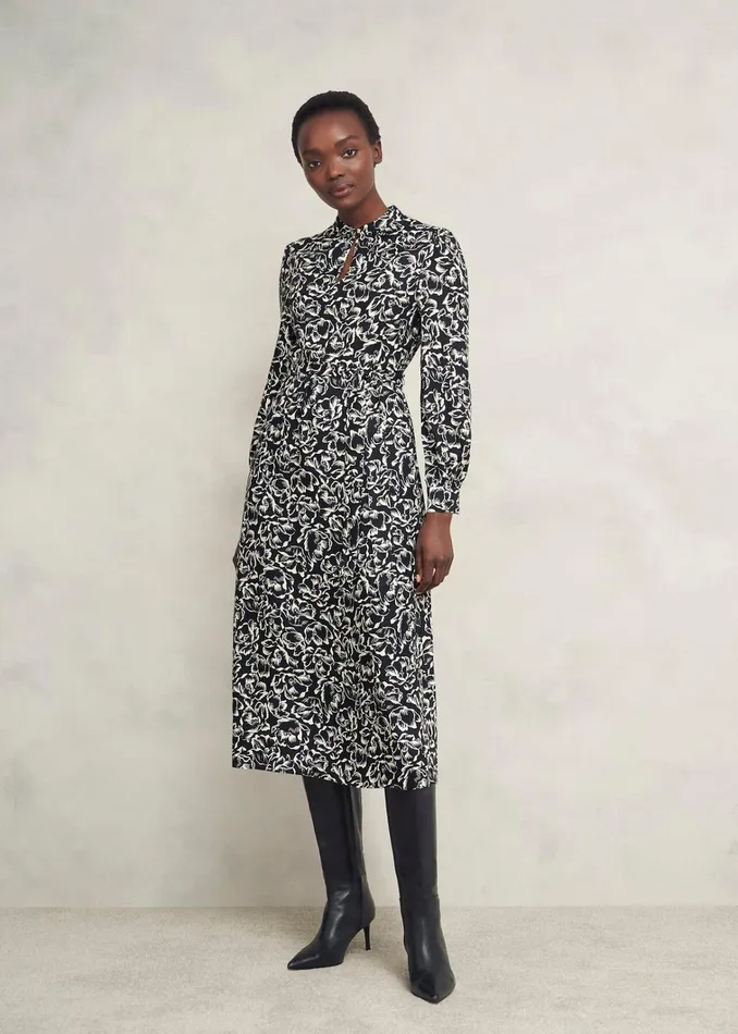Women Cynthia Dress Black Cream Hobbs Dresses and Jumpsuits