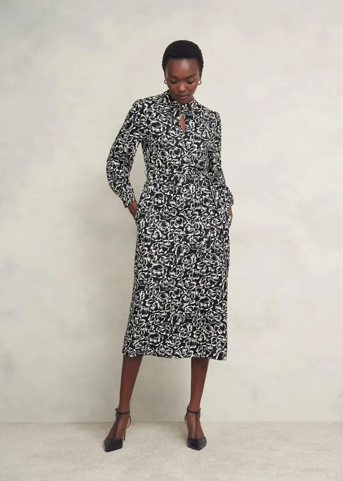 Women Cynthia Dress Black Cream Hobbs Dresses and Jumpsuits