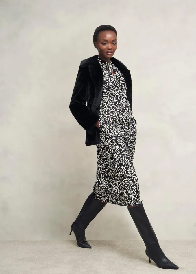 Women Cynthia Dress Black Cream Hobbs Dresses and Jumpsuits