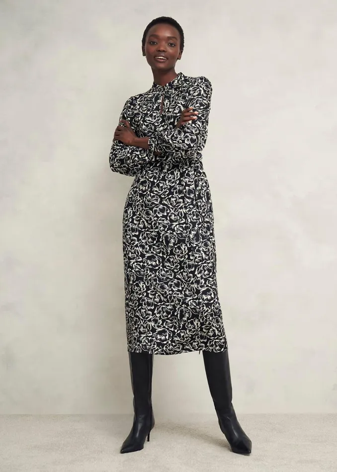 Women Cynthia Dress Black Cream Hobbs Dresses and Jumpsuits