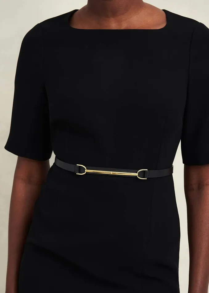 Women Daphne Leather Waist Belt Black Hobbs Belts