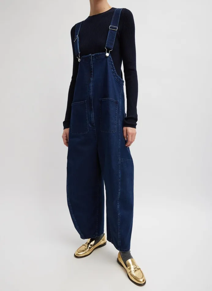 Women Denim Tibi Classic Indigo Denim Jumpsuit Indigo