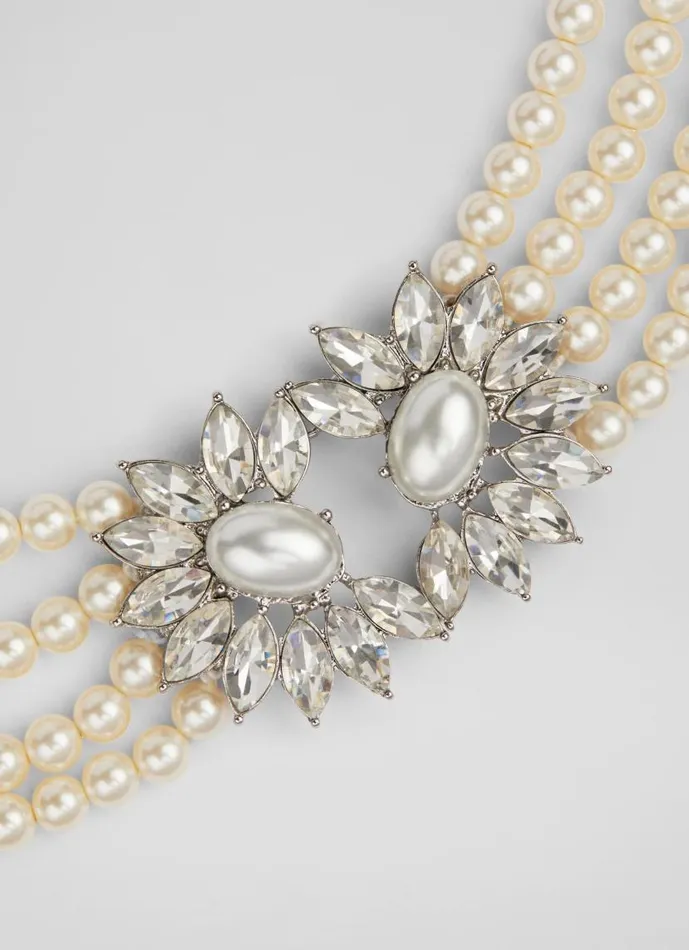Women Dia Crystal And Pearl FourStrand Necklace LKBennett Jewellery Women Dia Crystal And Pearl FourStrand Necklace LKBennett Jewellery