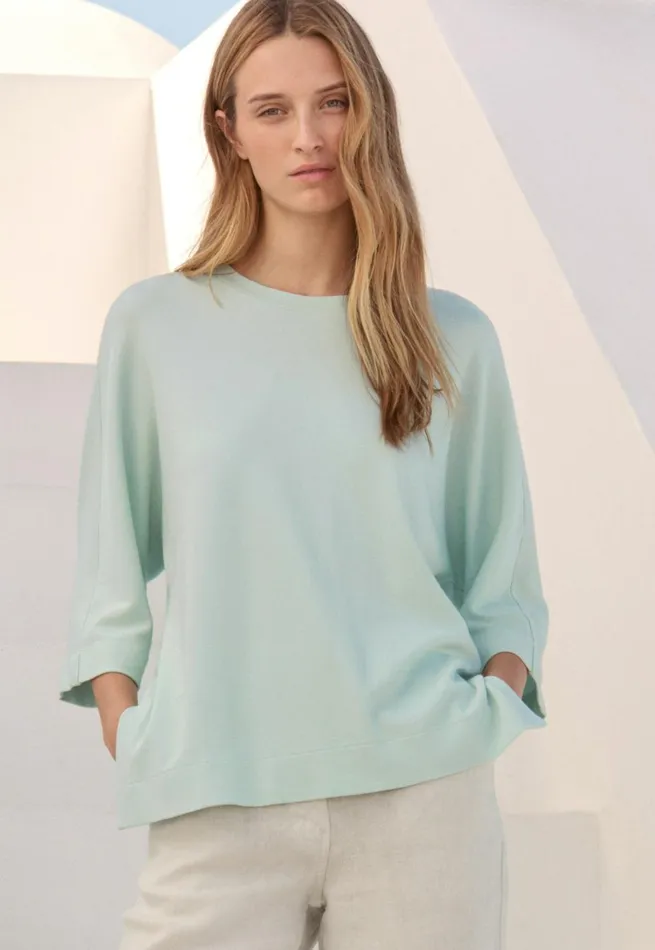 Women Dolmansleeve Top Soft Mint Poetry Fashion TShirt and Tops