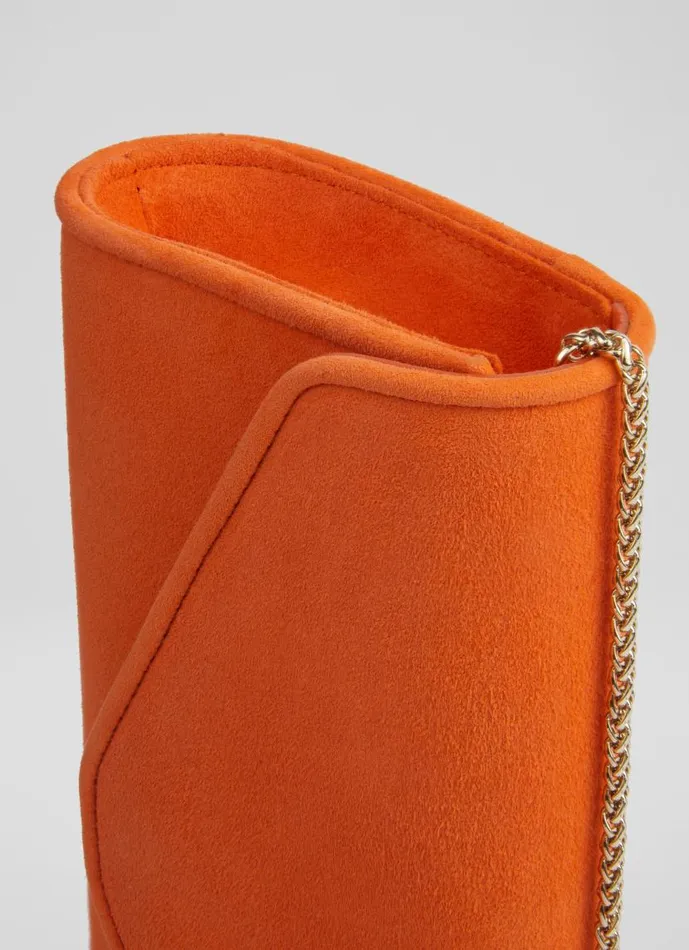 Women Dominica Orange Suede Clutch Bag LKBennett Clutch Bags Women Dominica Orange Suede Clutch Bag LKBennett Clutch Bags
