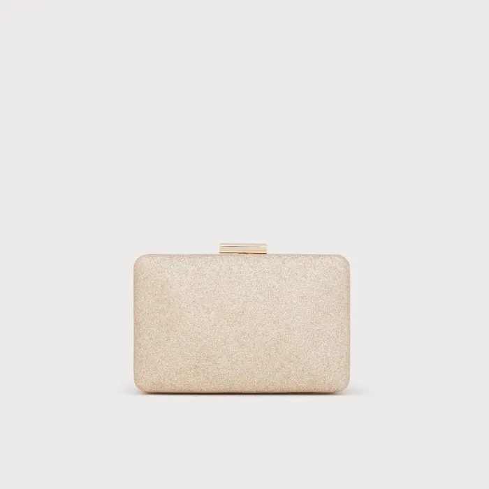 Women Dotty Champagne Glitter Box Clutch LKBennett Clutch Bags Women Dotty Champagne Glitter Box Clutch LKBennett Clutch Bags
