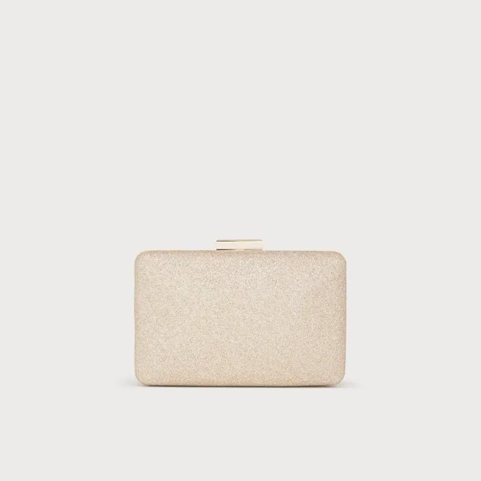Women Dotty Champagne Glitter Box Clutch LKBennett Clutch Bags Women Dotty Champagne Glitter Box Clutch LKBennett Clutch Bags