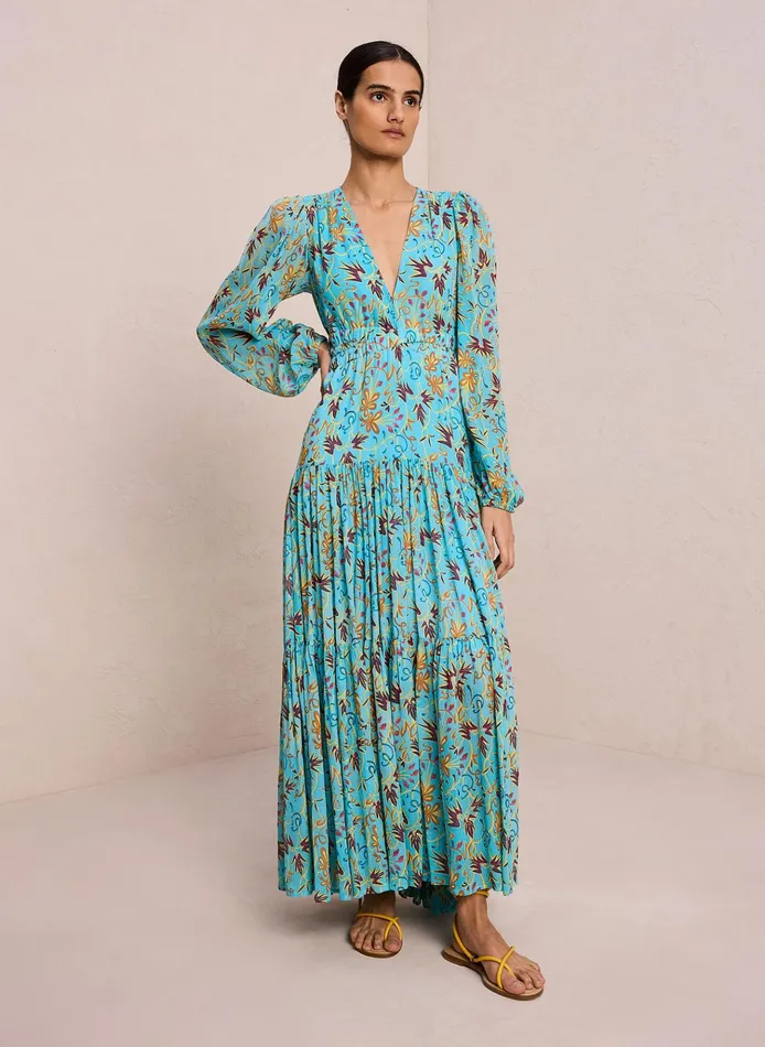 Women Dresses ALC Annie Silk Maxi Dress Grotto Multi