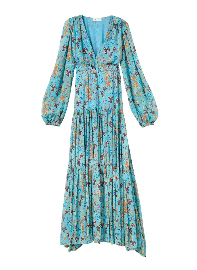 Women Dresses ALC Annie Silk Maxi Dress Grotto Multi