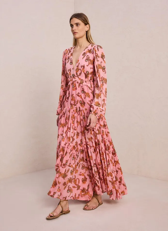 Women Dresses ALC Annie Silk Maxi Dress Rosa Multi