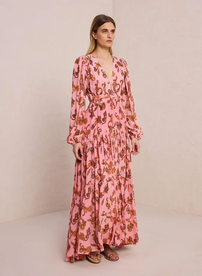 Women Dresses ALC Annie Silk Maxi Dress Rosa Multi