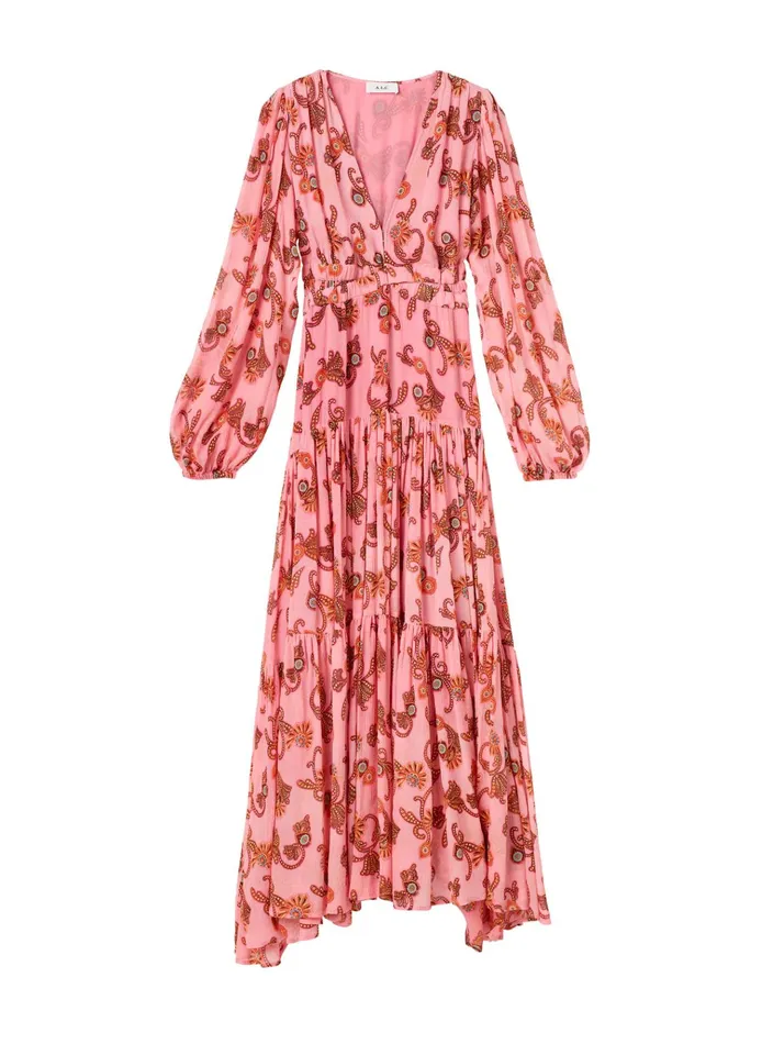 Women Dresses ALC Annie Silk Maxi Dress Rosa Multi