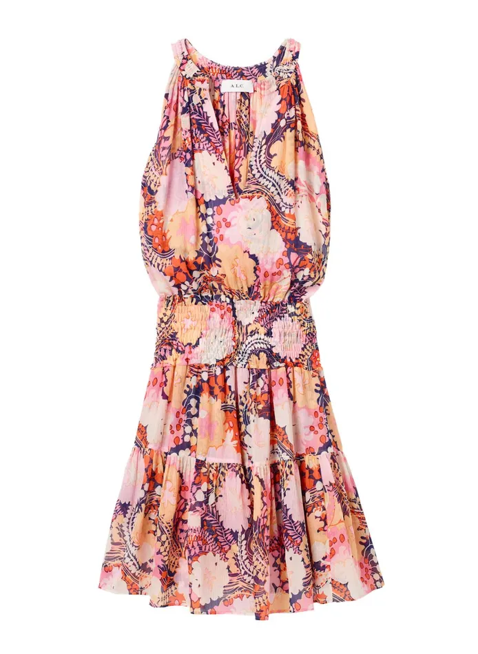 Women Dresses ALC Courtney Silk Mini Dress Midnightrose Multi