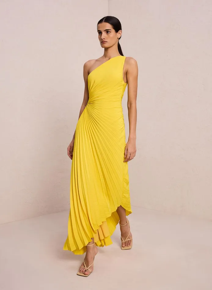 Women Dresses ALC Delfina Matte Pleated Dress Sole