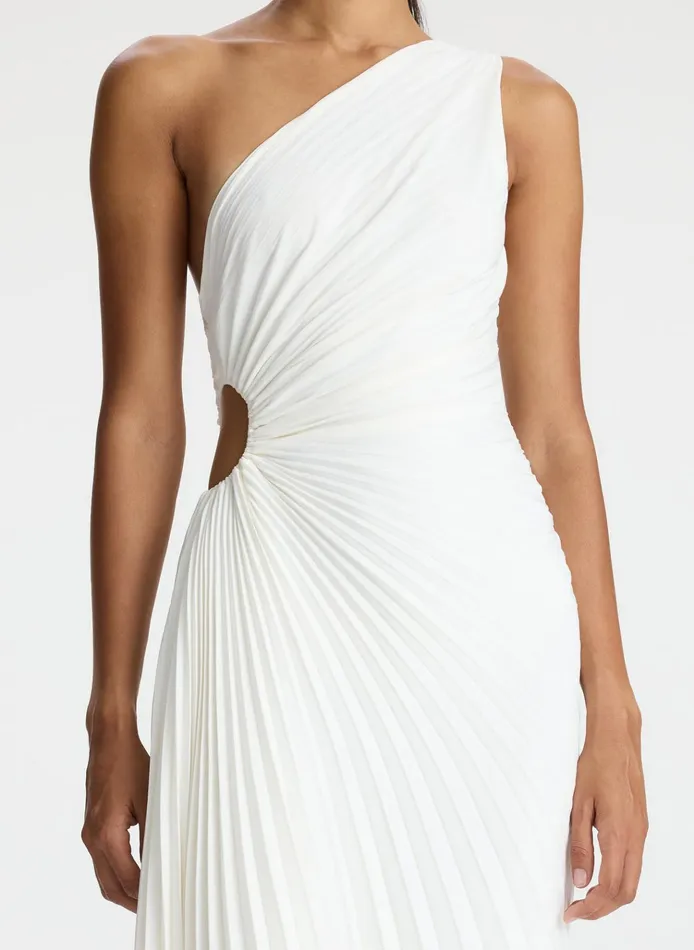 Women Dresses ALC Delfina Matte Pleated Dress Whisper White