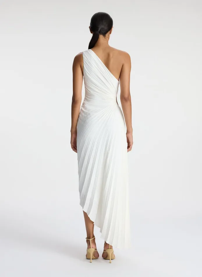 Women Dresses ALC Delfina Matte Pleated Dress Whisper White