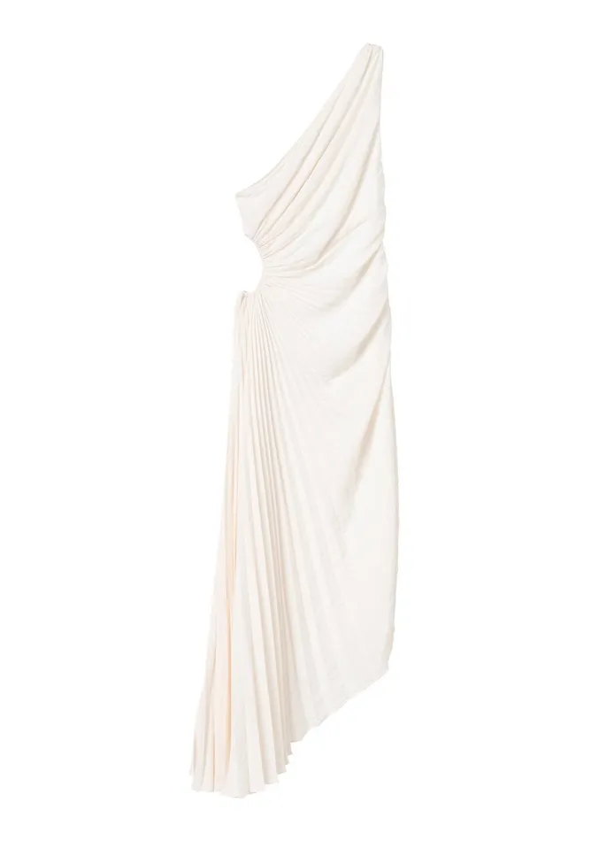 Women Dresses ALC Delfina Matte Pleated Dress Whisper White
