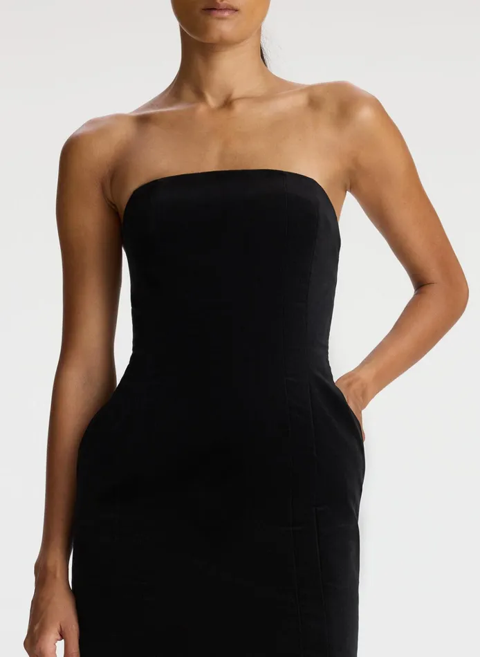 Women Dresses ALC Elizabeth Velvet Midi Dress Black