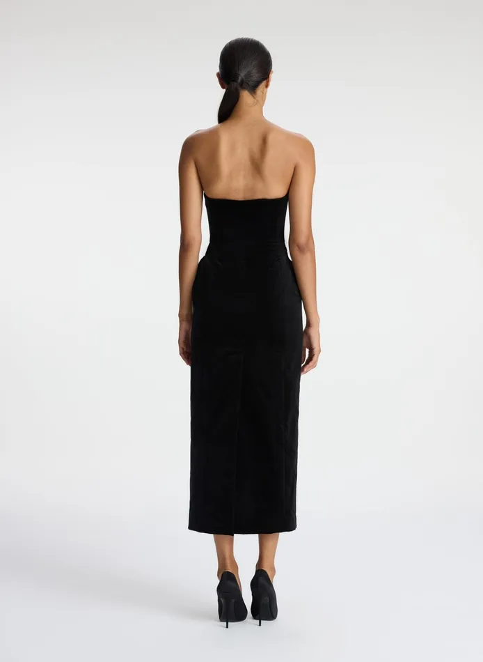 Women Dresses ALC Elizabeth Velvet Midi Dress Black