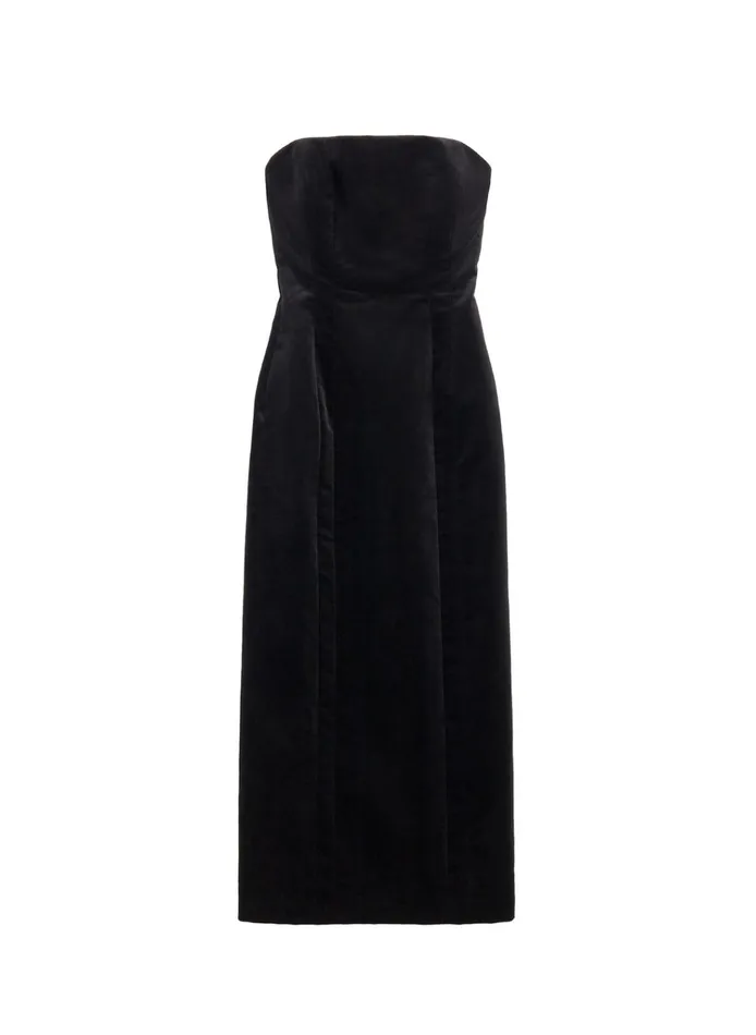 Women Dresses ALC Elizabeth Velvet Midi Dress Black