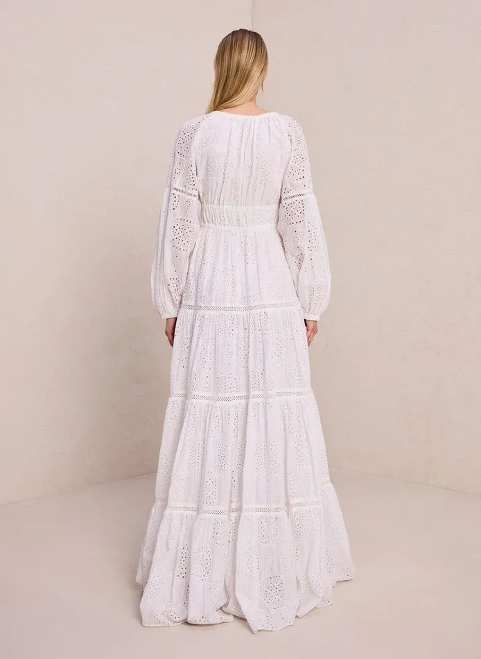 Women Dresses ALC Mackenna Eyelet Maxi Dress Whitecream