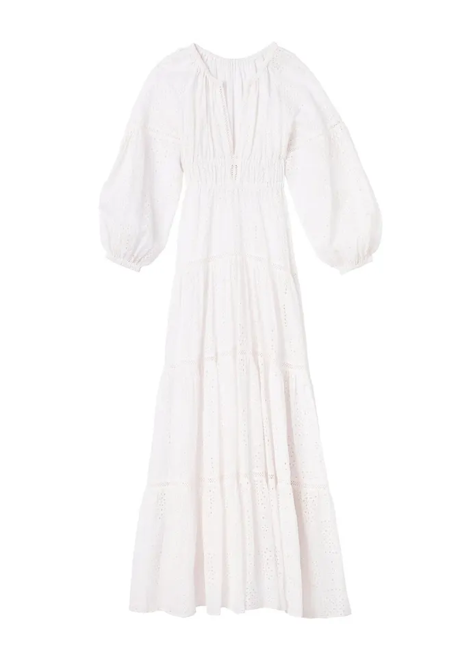 Women Dresses ALC Mackenna Eyelet Maxi Dress Whitecream