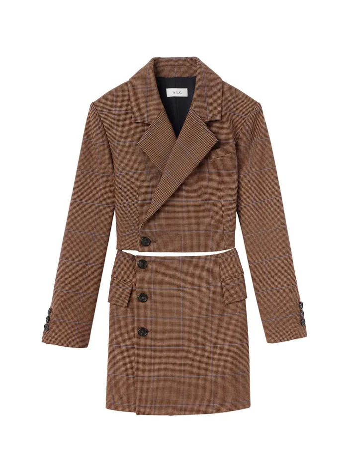 Women Dresses ALC Millie Cut Out Blazer Dress Chestnut Multi