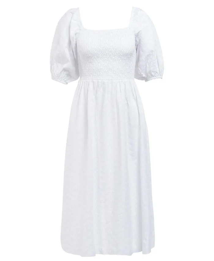 Women Dresses and Skirts Barbour Areca Midi Dress Classic White Women Dresses and Skirts Barbour Areca Midi Dress Classic White