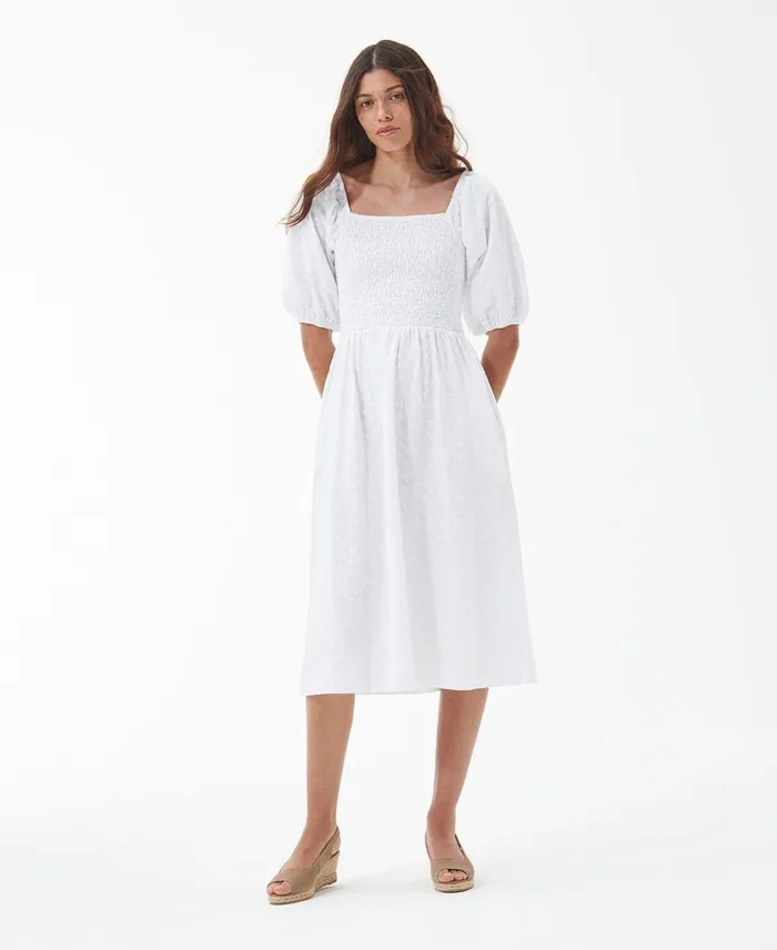 Women Dresses and Skirts Barbour Areca Midi Dress Classic White Women Dresses and Skirts Barbour Areca Midi Dress Classic White