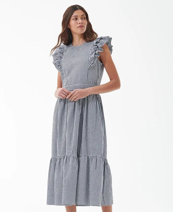 Women Dresses and Skirts Barbour Thistle Midi Dress Navy Check
