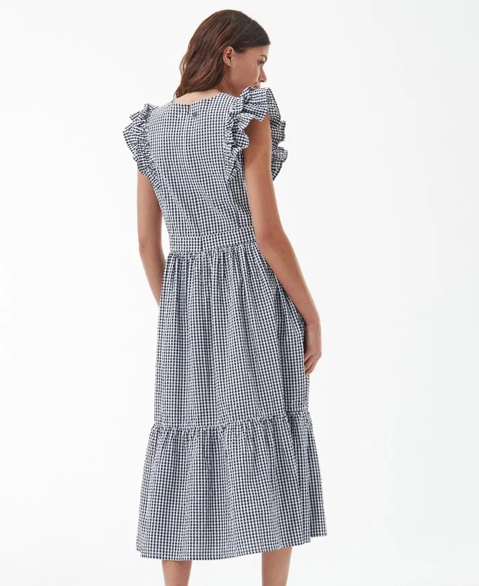 Women Dresses and Skirts Barbour Thistle Midi Dress Navy Check Women Dresses and Skirts Barbour Thistle Midi Dress Navy Check