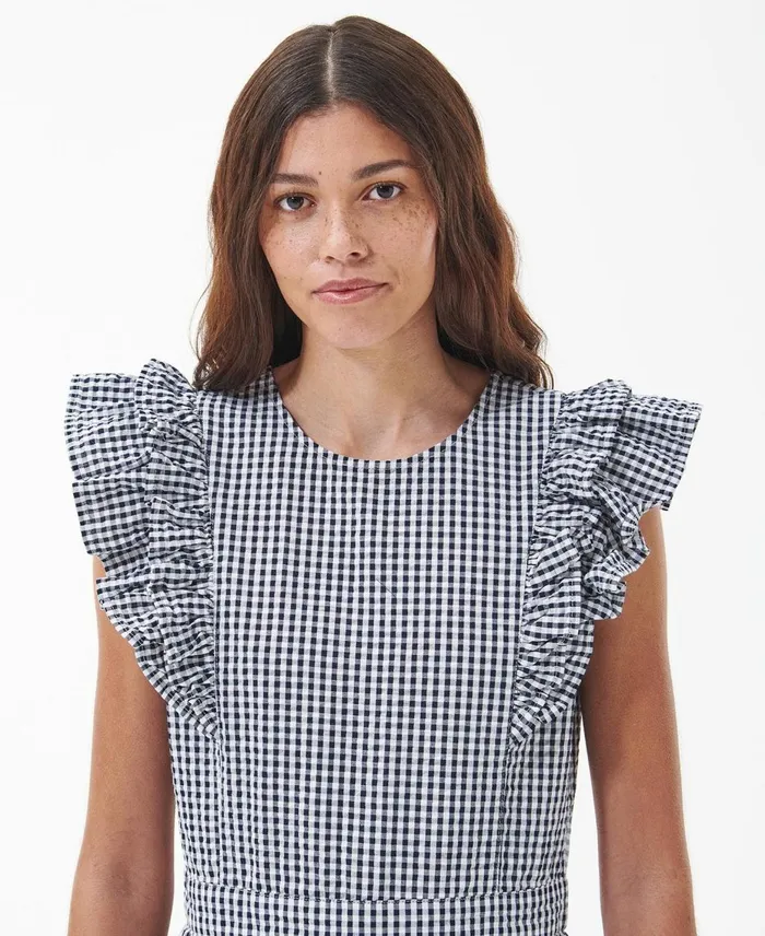 Women Dresses and Skirts Barbour Thistle Midi Dress Navy Check Women Dresses and Skirts Barbour Thistle Midi Dress Navy Check