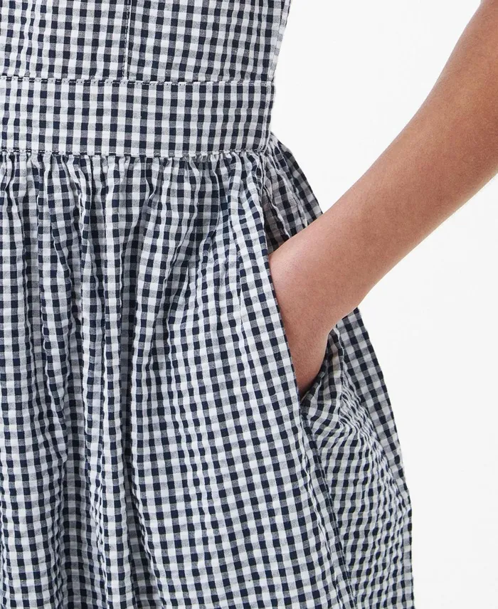 Women Dresses and Skirts Barbour Thistle Midi Dress Navy Check Women Dresses and Skirts Barbour Thistle Midi Dress Navy Check