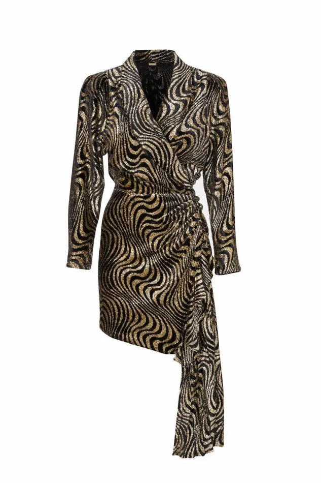 Women Dresses DODO BAR OR AVA MINI DRESS Black And Gold