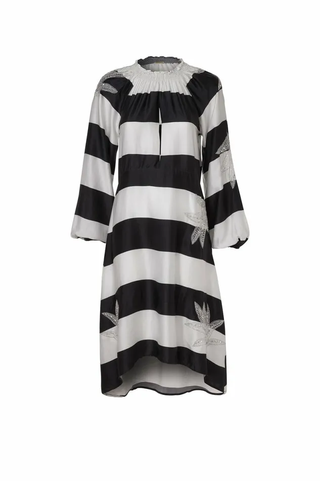 Women Dresses DODO BAR OR Jacqueline Strips Dress Black And White