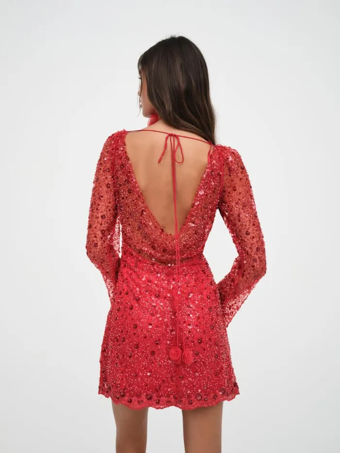 Women Dresses For Love and Lemons Gwendolyn Mini Dress Red Women Dresses For Love and Lemons Gwendolyn Mini Dress Red