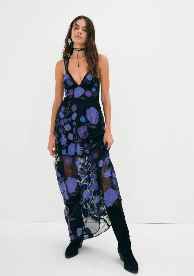Women Dresses For Love and Lemons Kaylee Maxi Dress Purple