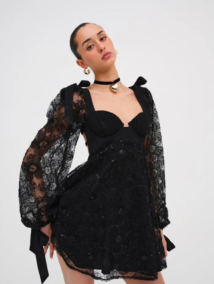 Women Dresses For Love and Lemons Kiersten Mini Dress Black