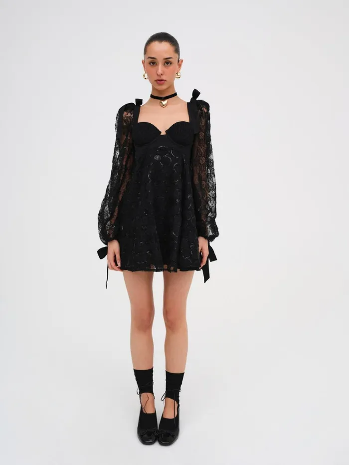 Women Dresses For Love and Lemons Kiersten Mini Dress Black Women Dresses For Love and Lemons Kiersten Mini Dress Black