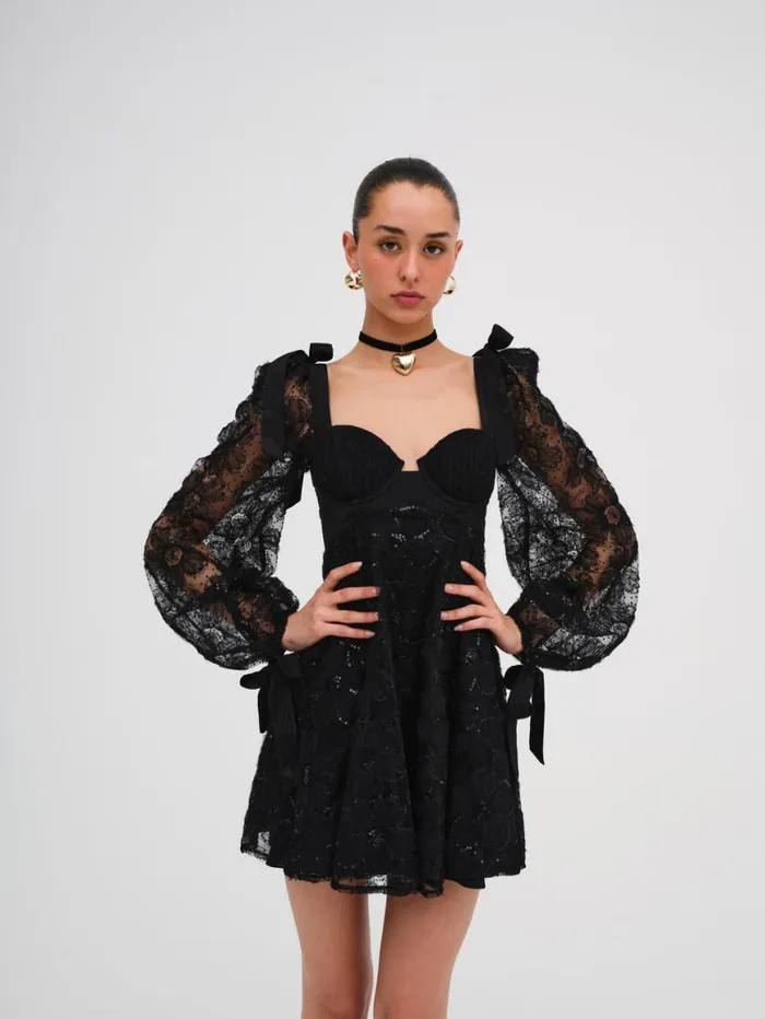 Women Dresses For Love and Lemons Kiersten Mini Dress Black Women Dresses For Love and Lemons Kiersten Mini Dress Black