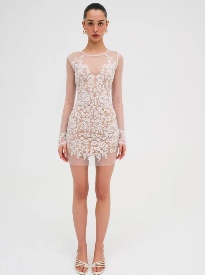 Women Dresses For Love and Lemons Luau Mini Dress White Women Dresses For Love and Lemons Luau Mini Dress White