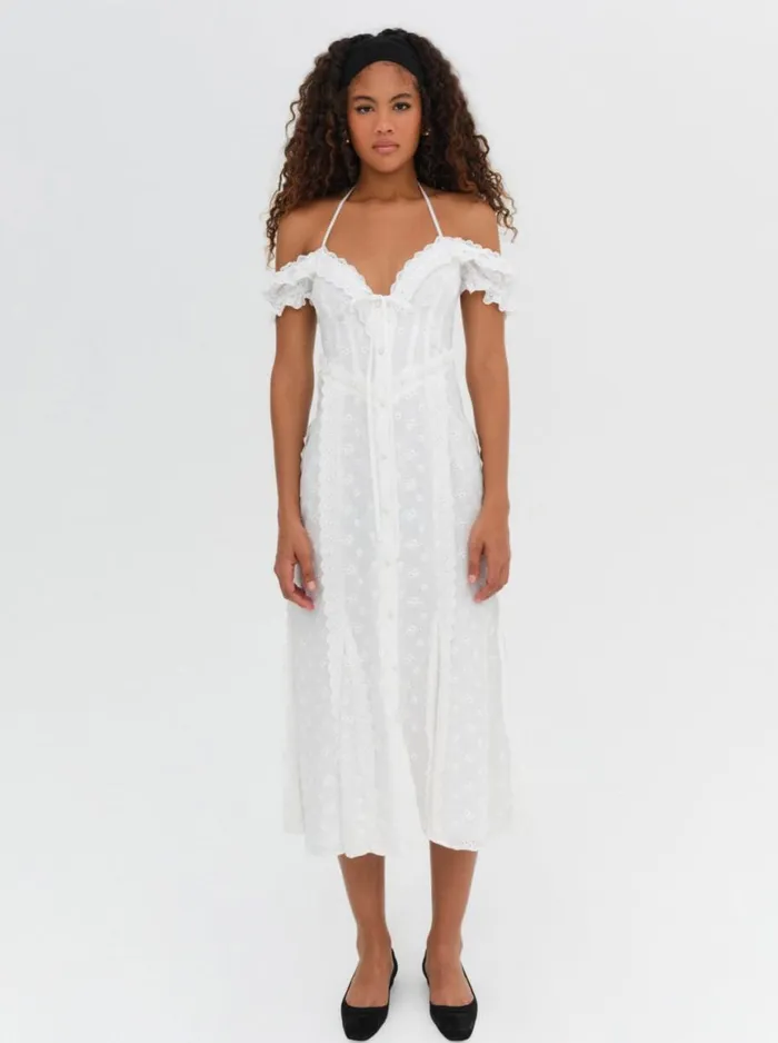 Women Dresses For Love and Lemons Marlowe Midi Dress White