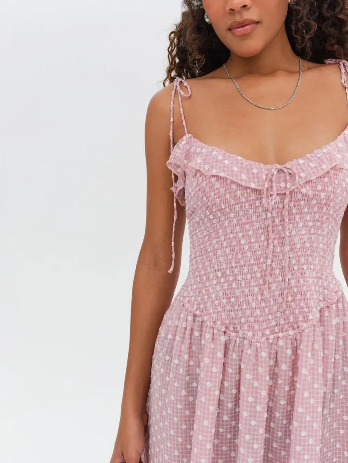 Women Dresses For Love and Lemons Maxine Midi Dress Pink Women Dresses For Love and Lemons Maxine Midi Dress Pink