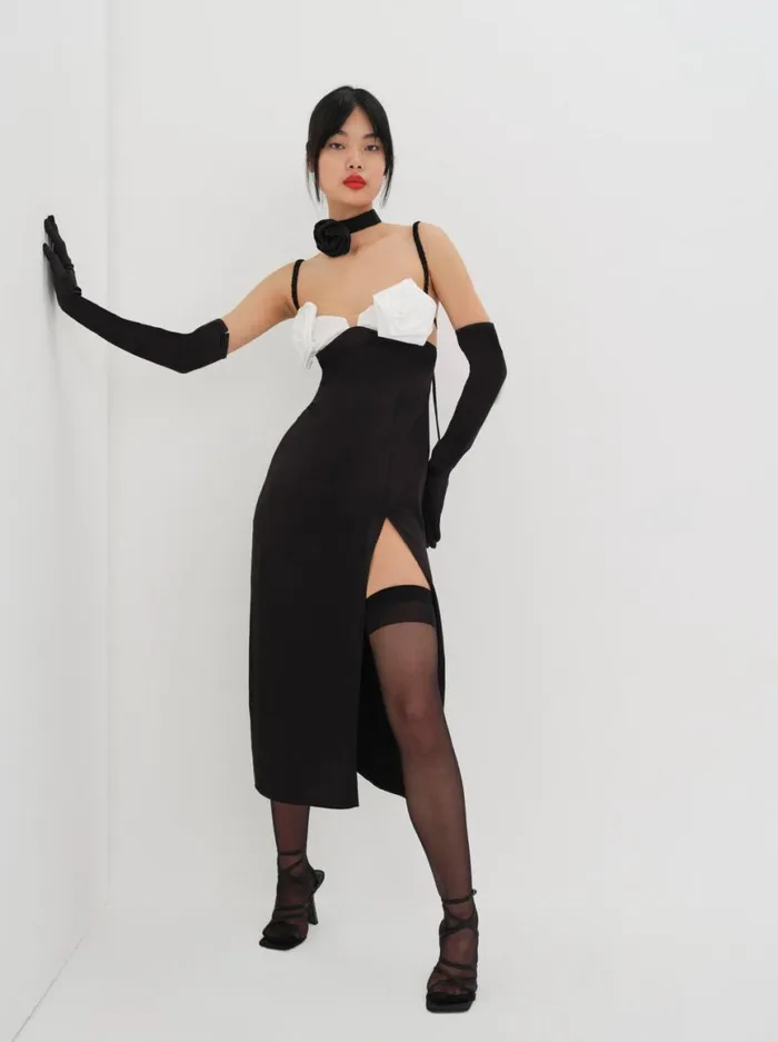 Women Dresses For Love and Lemons Rita Midi Dress Black