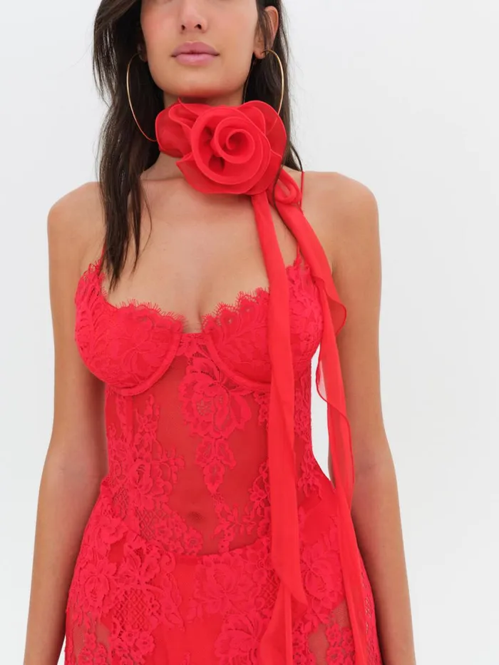 Women Dresses For Love and Lemons Shirley Lace Maxi Dress Red Women Dresses For Love and Lemons Shirley Lace Maxi Dress Red