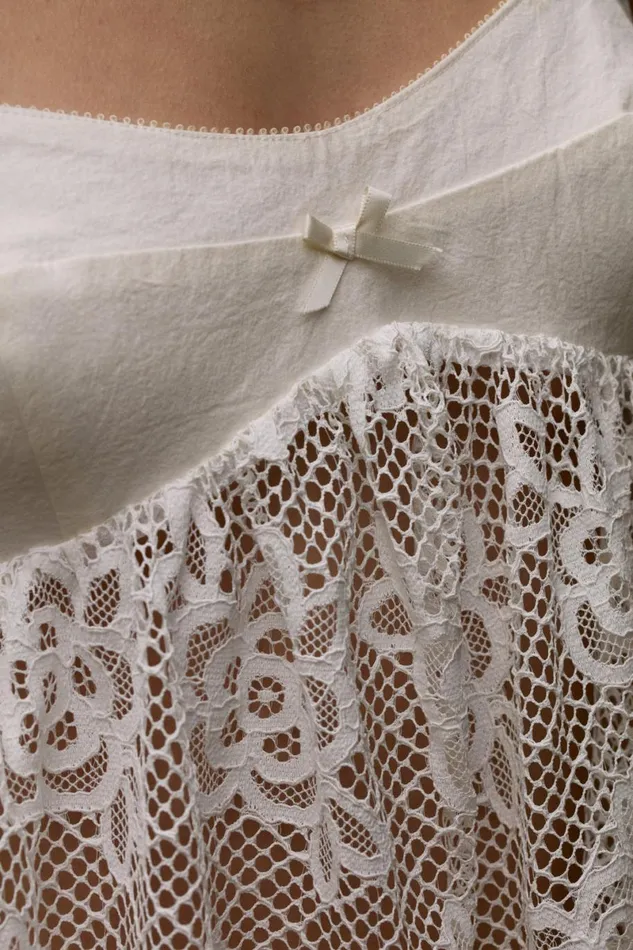 Women Dresses For Love and Lemons Sonnet Lace Babydoll Set White Women Dresses For Love and Lemons Sonnet Lace Babydoll Set White