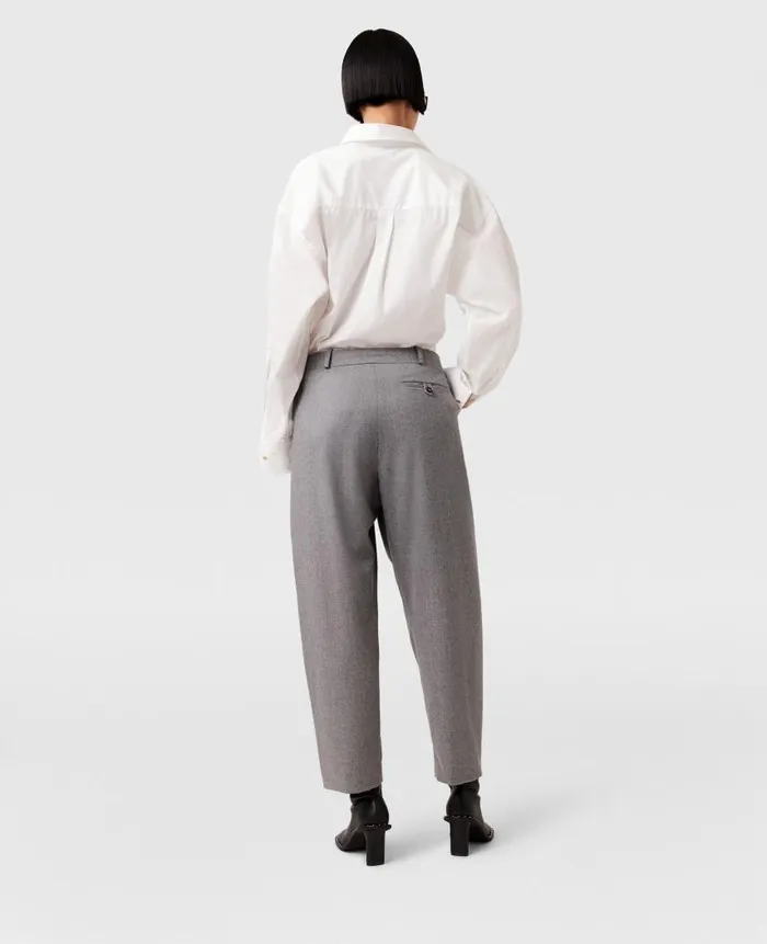 Women Dresses Stella McCartney Pleated HighRise Wool Pants Light Gray Melange