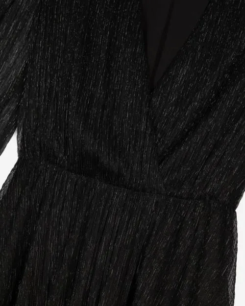 Women Dresses The Kooples Long Black Pleated Dress Black