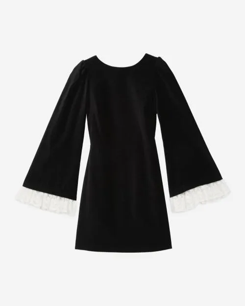 Women Dresses The Kooples Short Black Velvet Dress Black