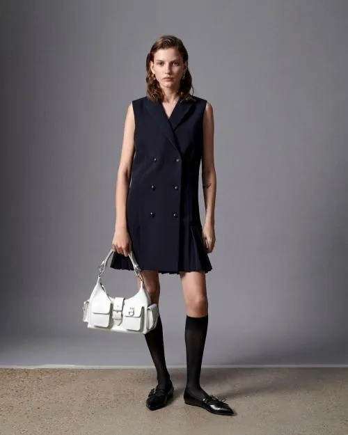 Women Dresses The Kooples Short Navy Blue Tailored Dress Navy